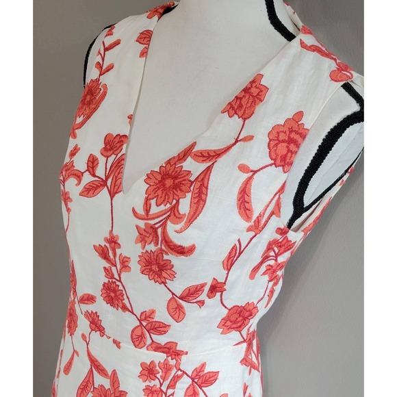 Rebecca Taylor Scarlet Embroidered Linen Dress - Picture 5 of 8